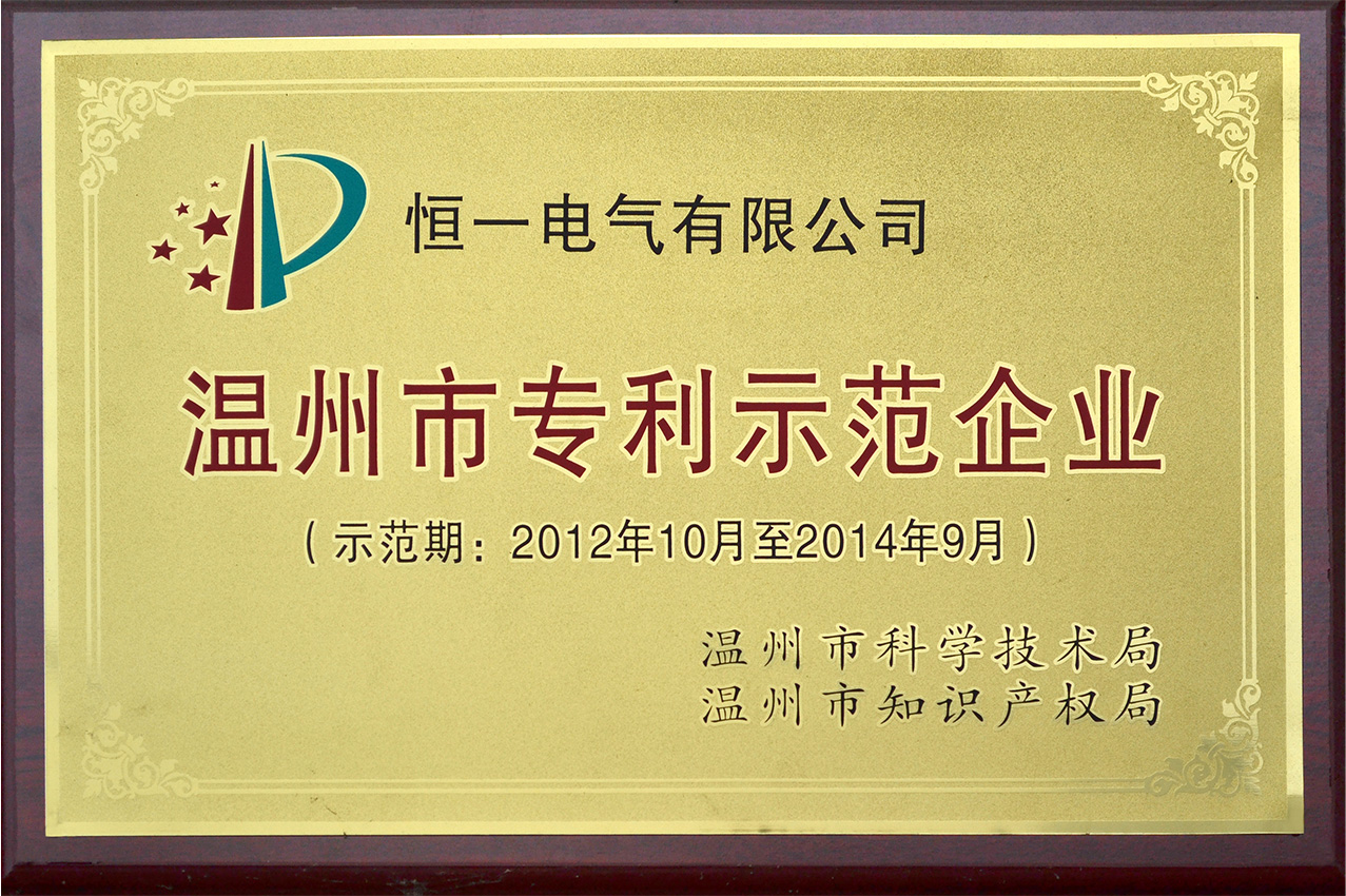 Wenzhou Patent Demonstration Enterprise